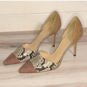 EUC J.Crew Multi-tonal Snake Print Heels